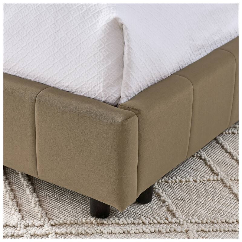 Full Size Upholstered Tufted Bed Frame for Bedroom