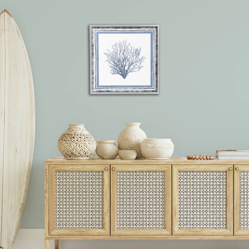 Stupell Nautical Branch of Coral Framed Giclee Art Design By Lanie Loreth