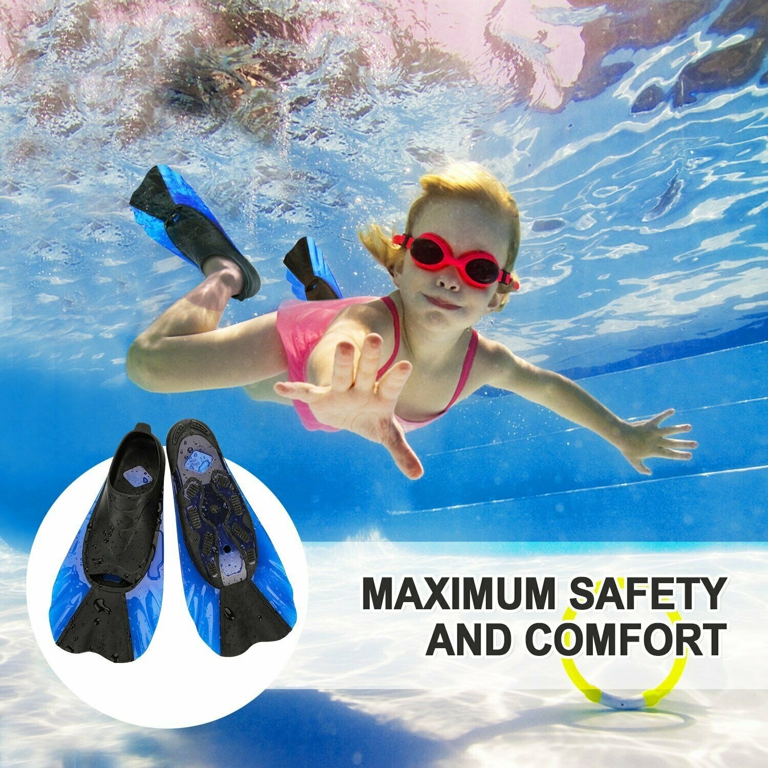 Kids Snorkel Fins For Child Silicone Combination Fin For Swimming Training Xxxs Overstock