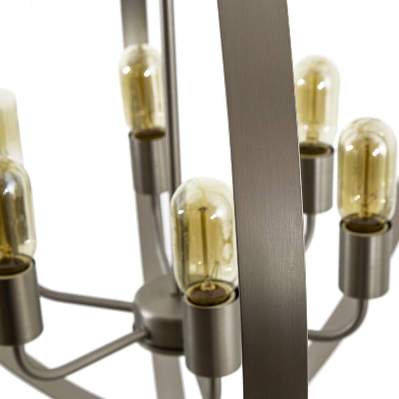 Tira 6-Light Orb Chandelier in Satin Nickel Finish - 29.9 x 29.1 x 27.7