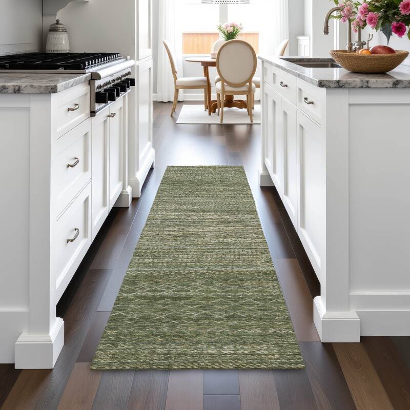 Machine Washable Indoor/Outdoor Modern Trellis Chantille Rug