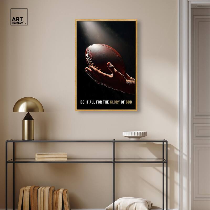 Glory of God Football Canvas by Art Remedy