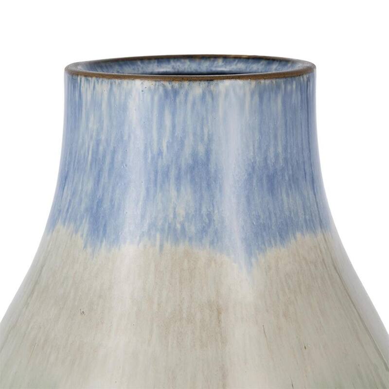 10" Blue And Gray Ombre Ceramic Round Table Vase - 9.10