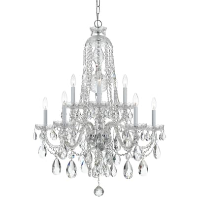 Traditional Crystal 10 Light Spectra Crystal Chrome Chandelier - 32'' W x 36'' H