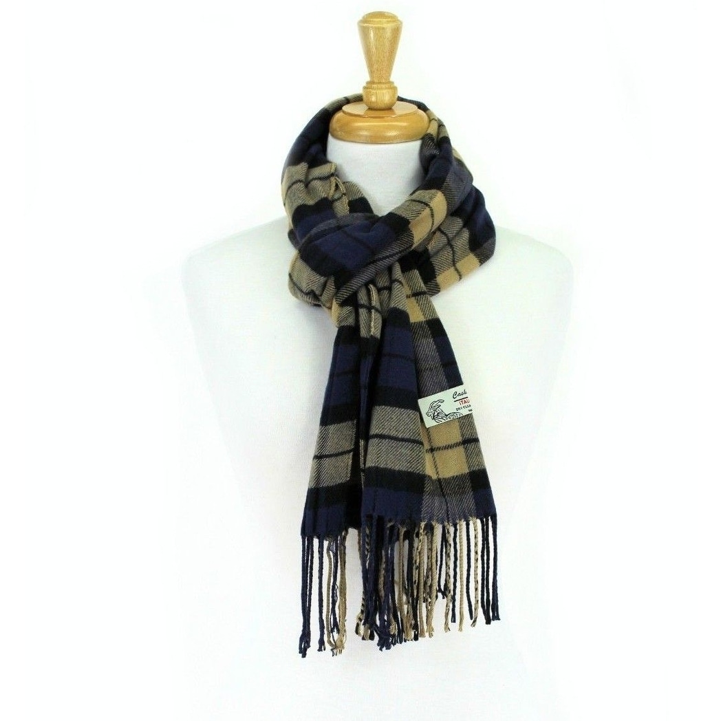 navy and tan scarf