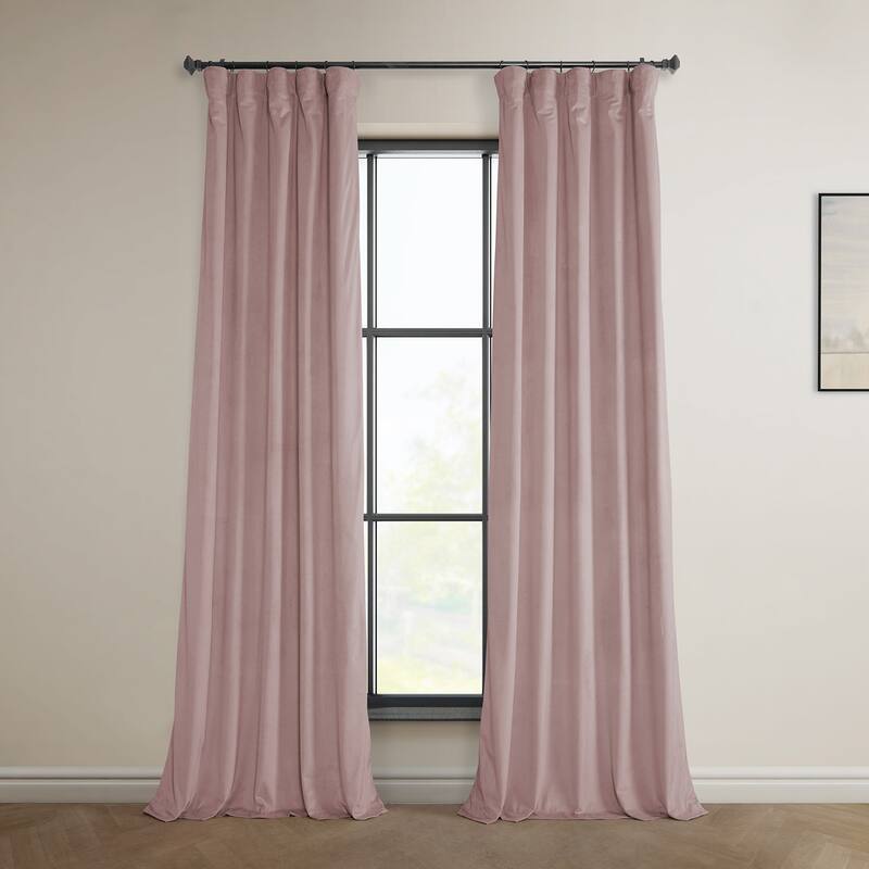 Exclusive Fabrics Heritage Plush Velvet Curtain (1 Panel) - 50 X 84 - Ballet Pink