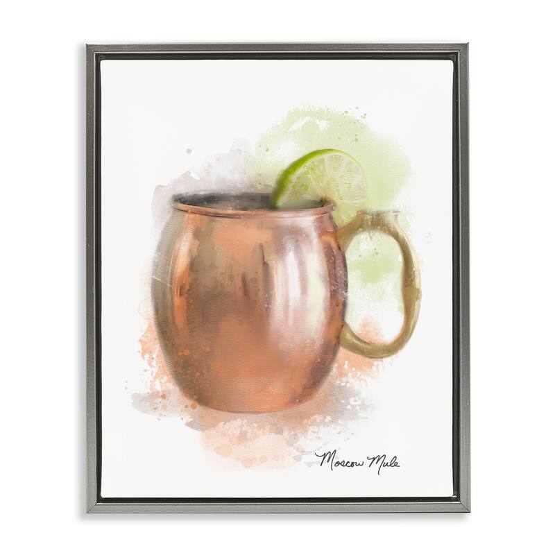 Stupell Soft Hued Moscow Mule Framed Floater Canvas Wall Art Design By Matthew Piotrowicz - 17 x 21 - Grey