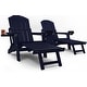 preview thumbnail 47 of 52, WINSOON Set of 2 HIPS Folding Adirondack Chair with Adjustable Backrest and Retractable Ottoman