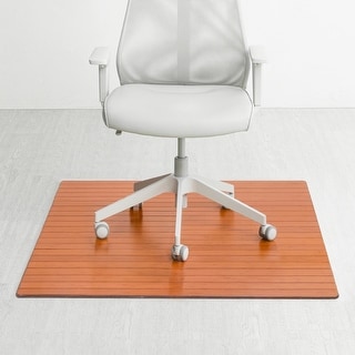 Jani Eco Bamboo Roll-up Rectangular Chair Mat - Durable,Eco-Friendly Chair Mat