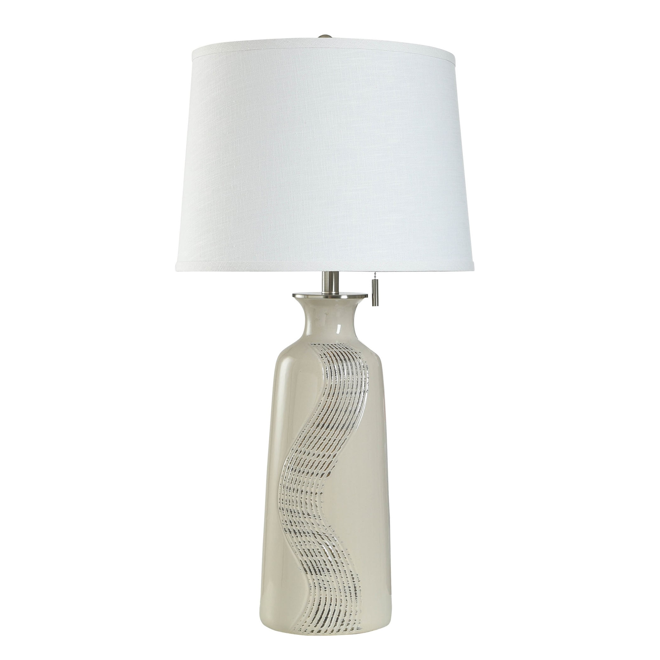 StyleCraft Dark Ivory - Ceramic Table Lamp - White Shade