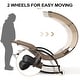 preview thumbnail 12 of 37, Outdoor Double Chaise Lounge Chair Rocking Lounger with Sunshade Canopy - 54.5"W*67.3"D*65.7"H