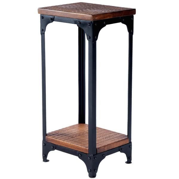 slide 2 of 10, Butler Gandolph Industrial Chic Pedestal Stand Brown - Wood