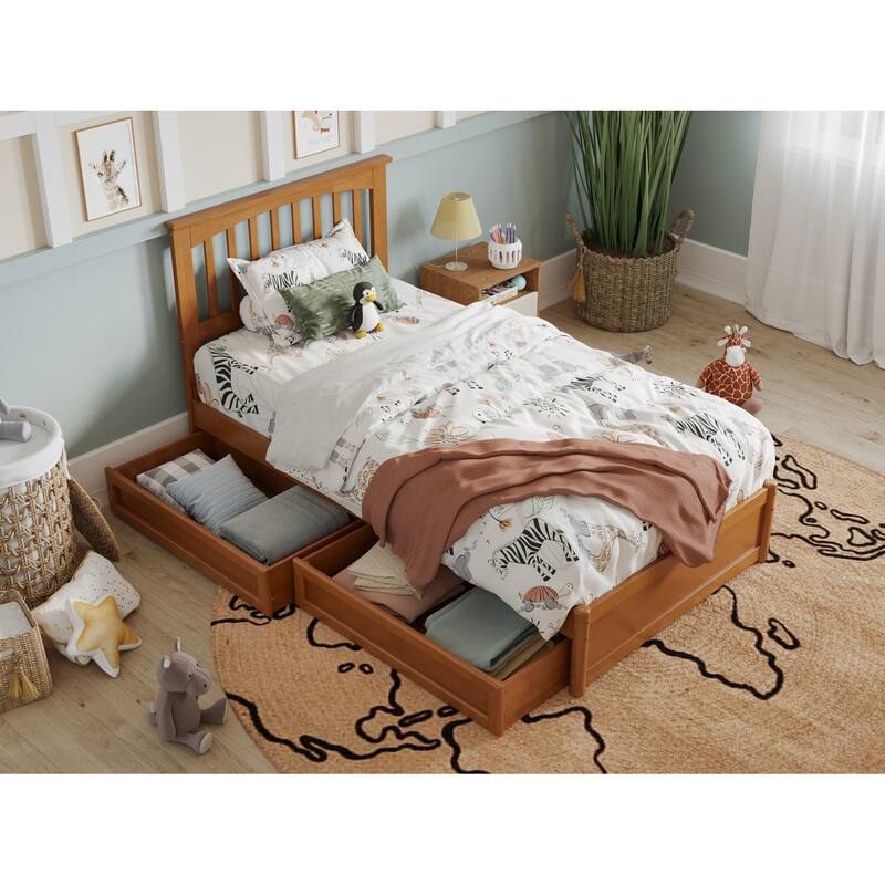 Everett Platform Bed with Panel Footboard and Storage Drawers