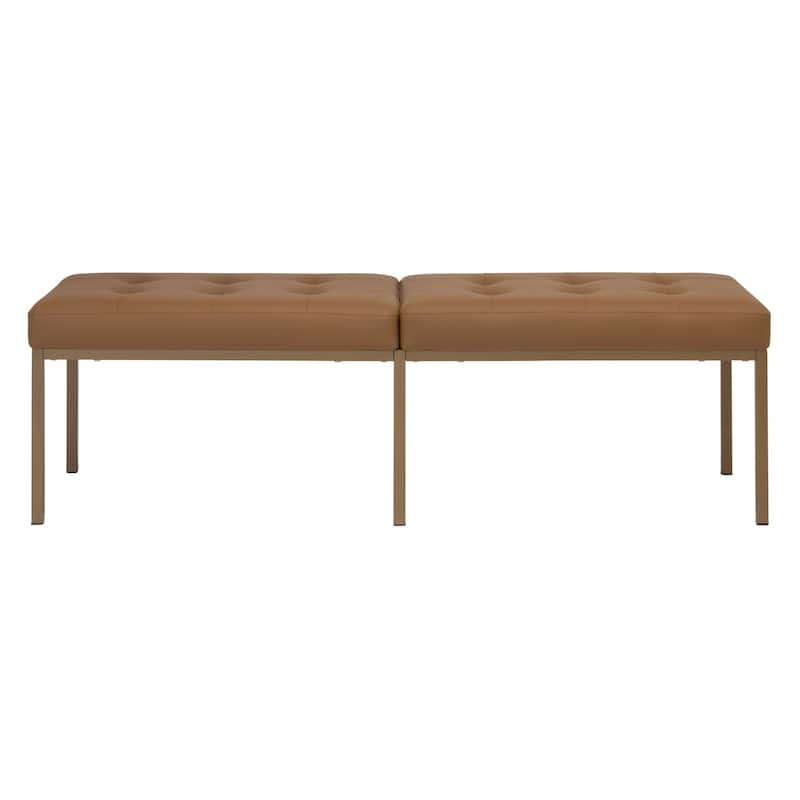 Camber 60'' Bench, Tufted Bonded Leather Bench