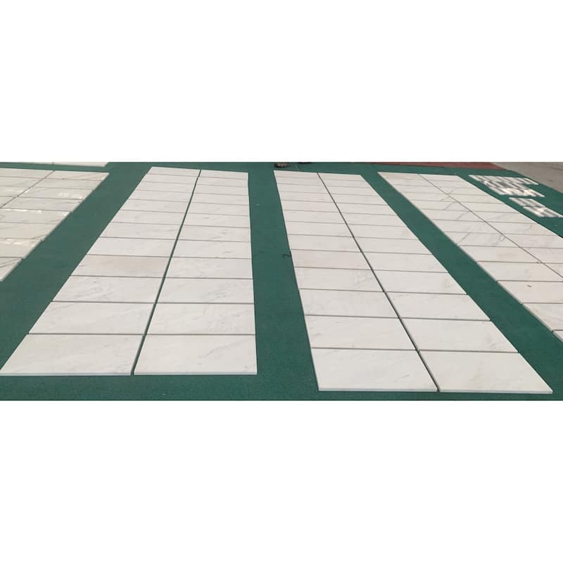 Roomfitters Natural Marble Wall Tile, FS Textured 3D Fluted Stone, Genuine Marble, 4-Piece Box, White