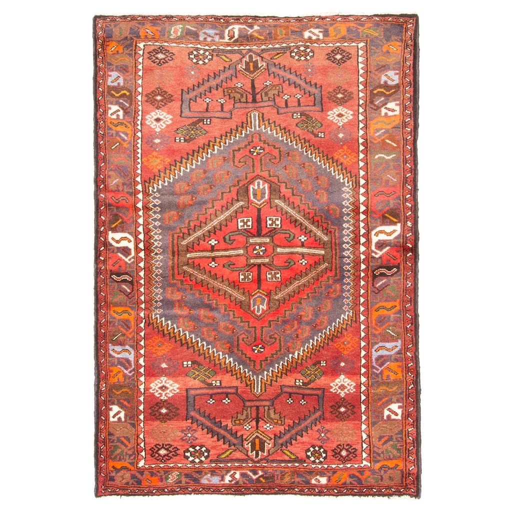 ECARPETGALLERY Hand-knotted Andelz Red Wool Rug - 4'2 x 6'3