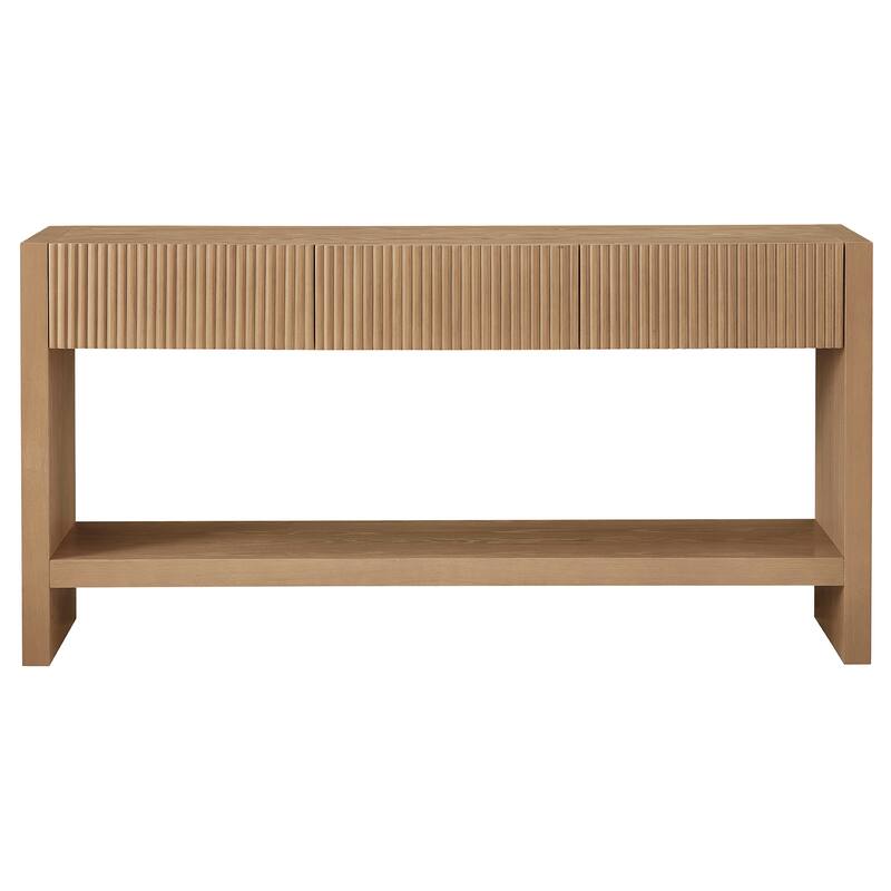 Manzanita 60" Wide Rectangular Solid Wood Fluted Console Table - 60" Wide