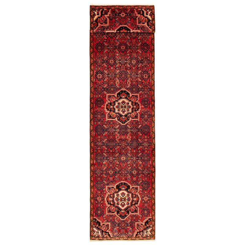 ECARPETGALLERY Hand-knotted Andelz Red Wool Rug - 3'0 x 12'10 - Red - 3'0 x 12'10