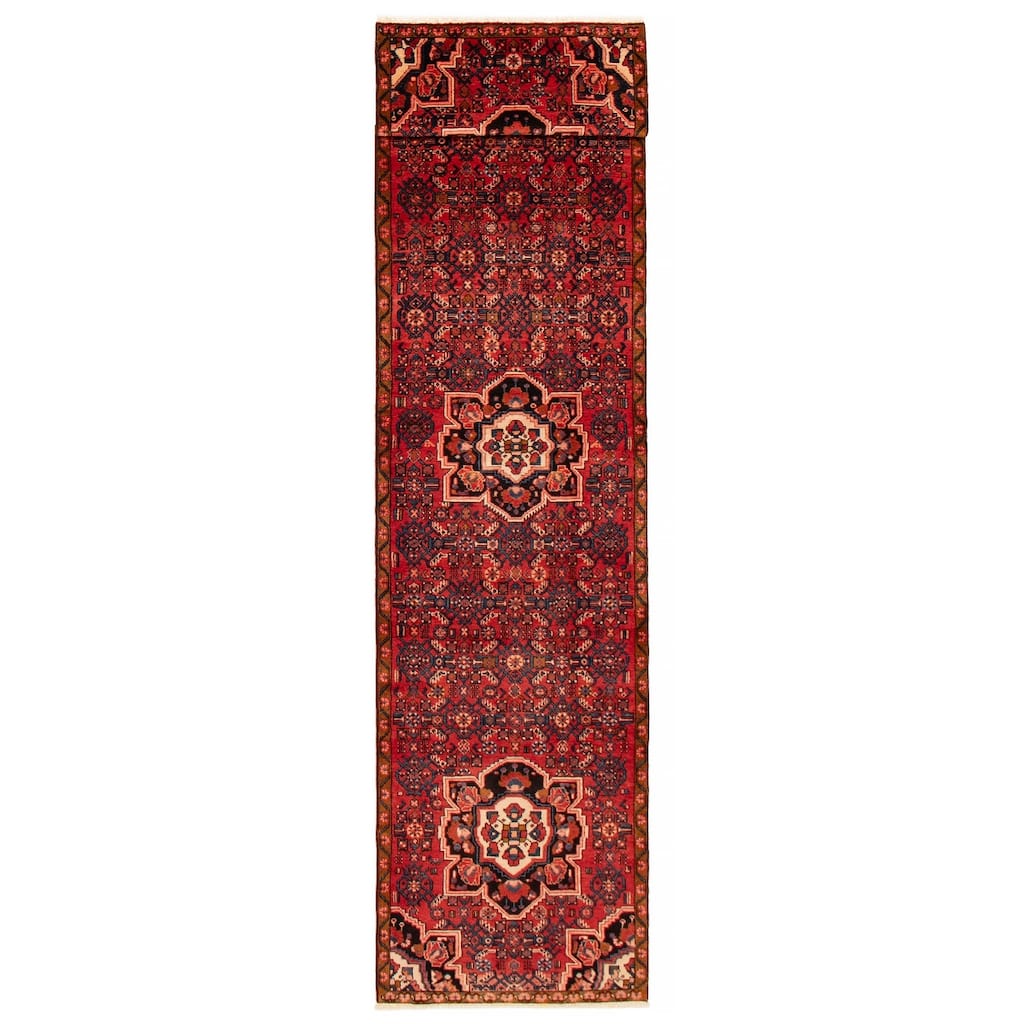ECARPETGALLERY Hand-knotted Andelz Red Wool Rug - 3'0 x 12'10
