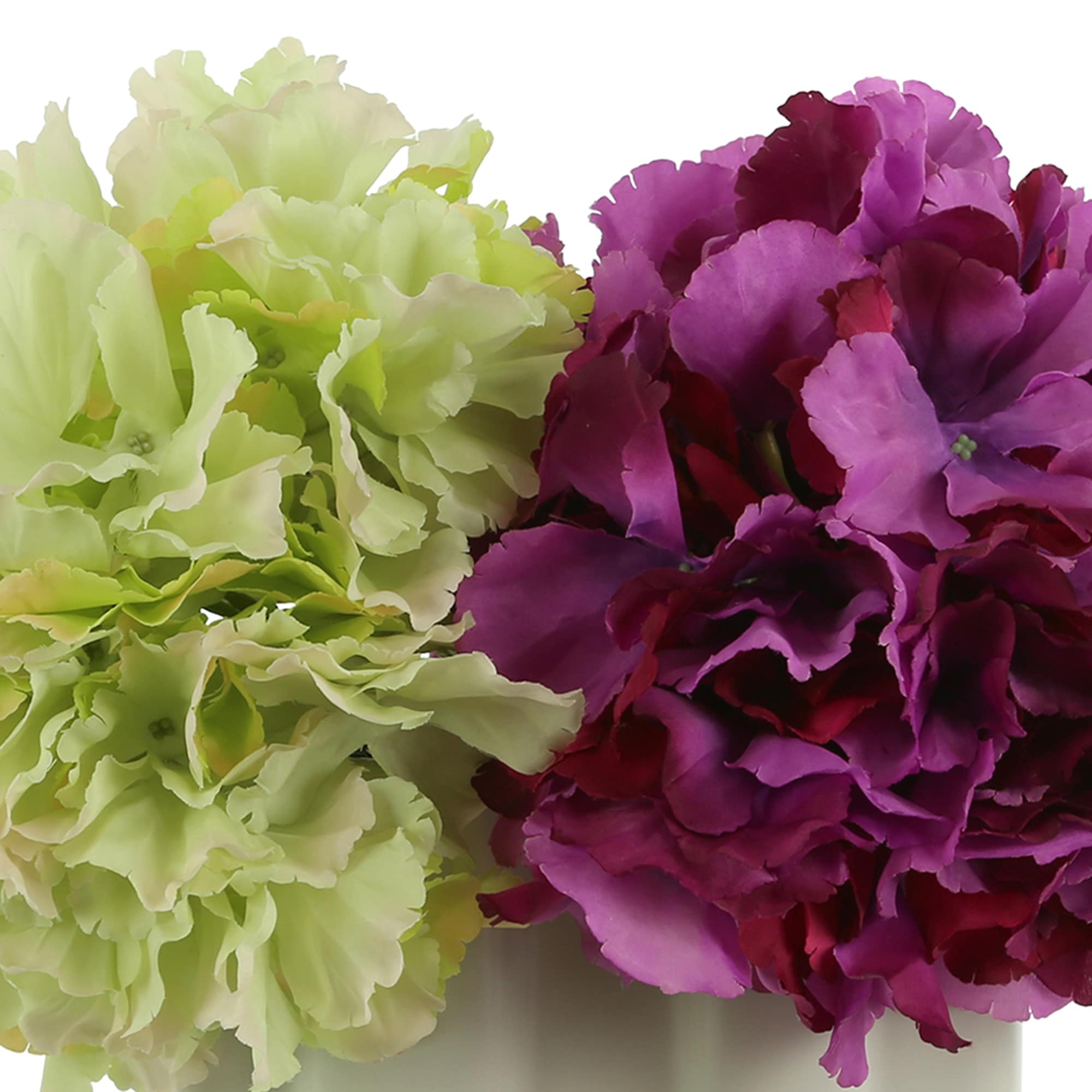 Hydrangeas Arranged in a Rectangular Ceramic Vase - Bed Bath