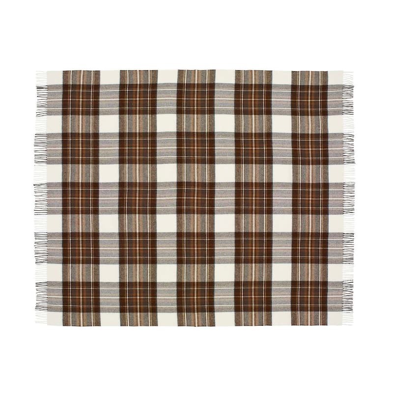 Natural Dress Stewart - Merino Lambswool Throw Blanket - Made in UK