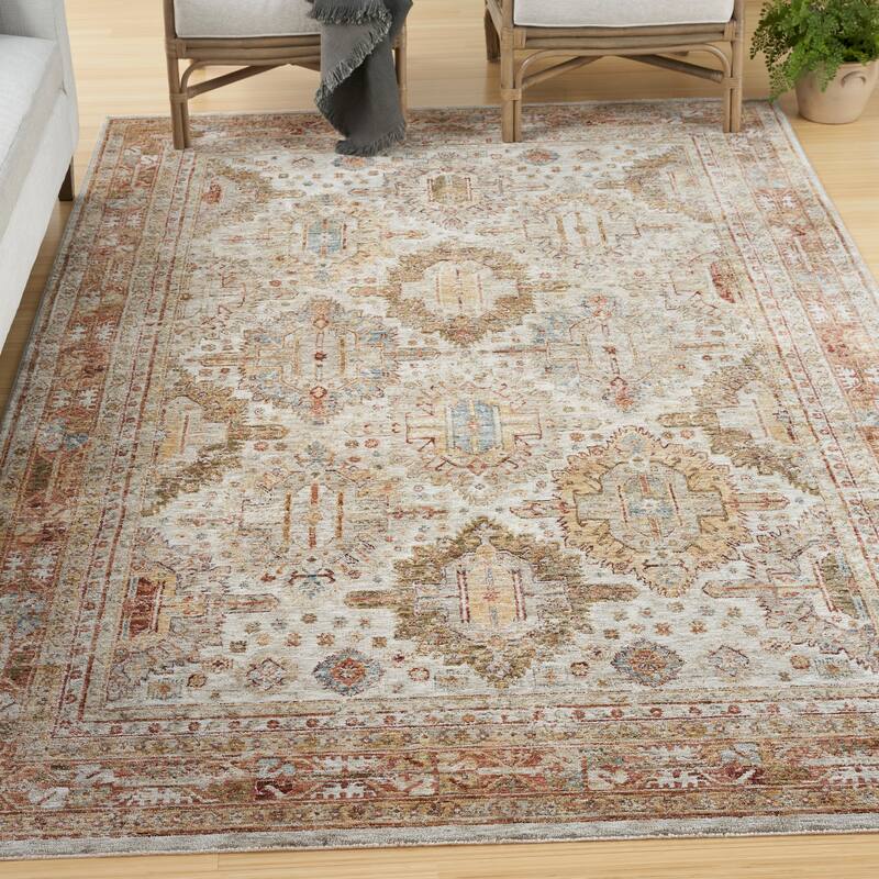 Nourison Petra Traditional Vintage Persian Area Rug - 3' 11" x 5' 11" - Ivory/Multi