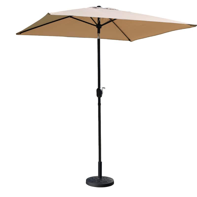 Davee Furniture 6.5 Ft Outdoor Patio Market Umbrella with Base - Tan