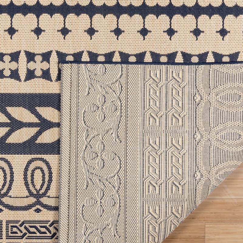 Gertmenian Paseo Burke Bohemian Striped Polypropylene Flatweave Indoor/ Outdoor Area Rug