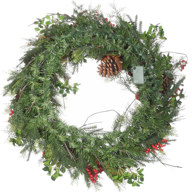 National Tree Company 30 in. Decorated Vienna Waltz Wreath with LED Lights - 30 in