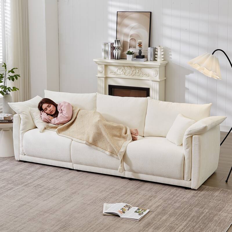 Homy Casa Plush 3-Piece Sofa with Soft Cushioning for Living Room