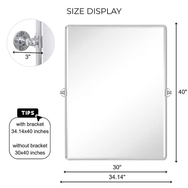 dimension image slide 10 of 25, TEHOME Woodvale Rectangle Vertical Metal Wall Mirrors
