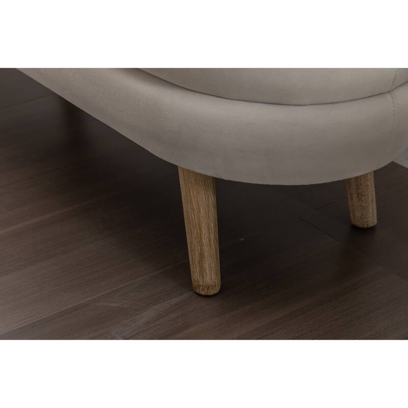 Upholstered Storage Bench with Wooden Legs