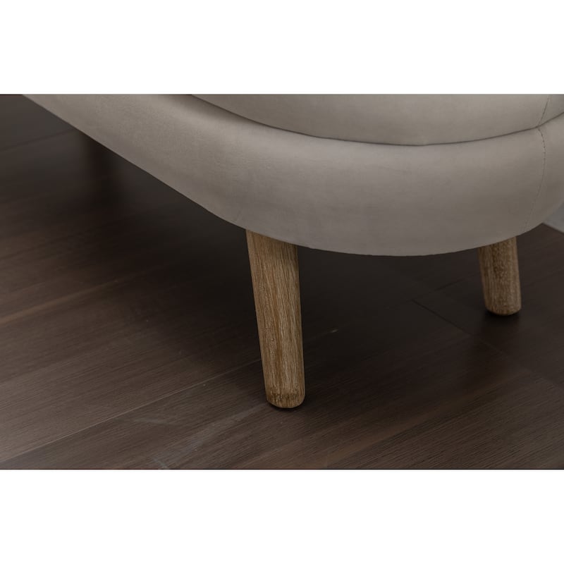 Velvet Fabric Storage Bench With Wood Legs For Living Room Bedroom