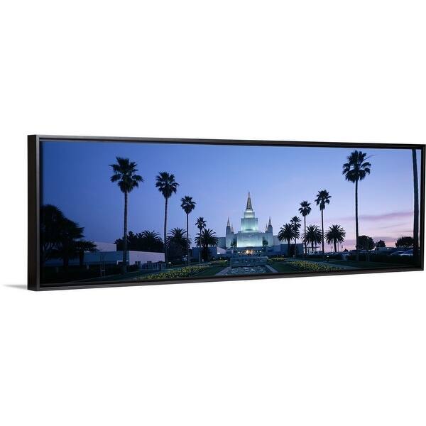 Shop Formal Garden In Front Of A Temple Oakland Temple Oakland Alameda County Black Float Frame Canvas Art Overstock 25523175
