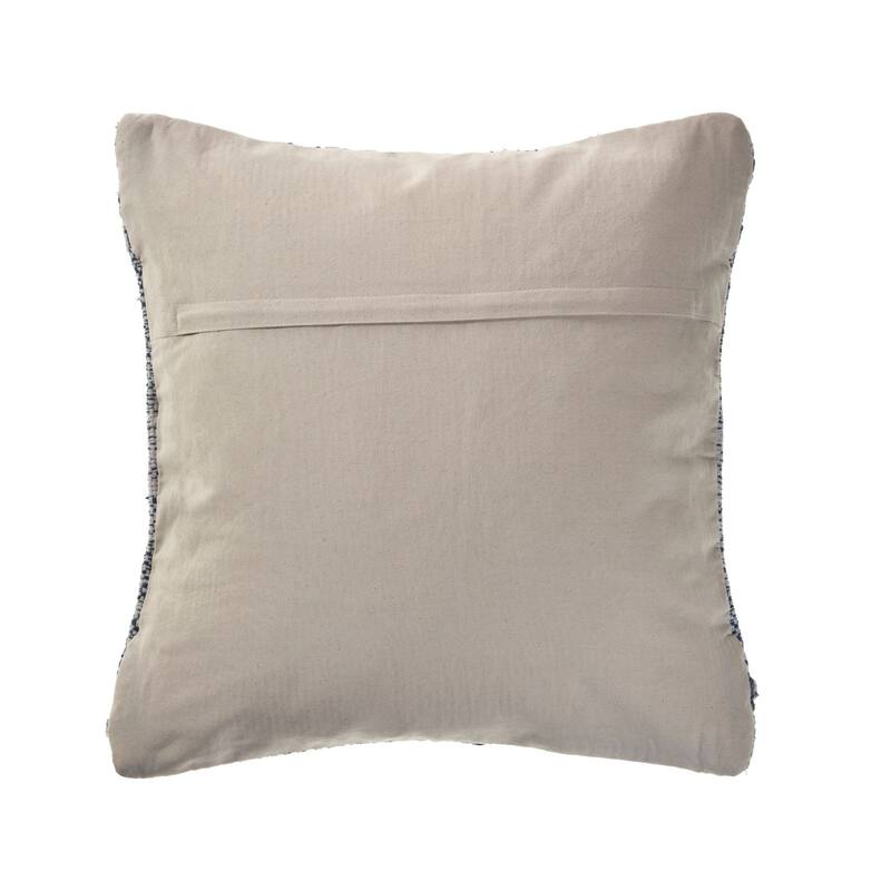20" Blue and Ivory Textured Square Throw Pillow