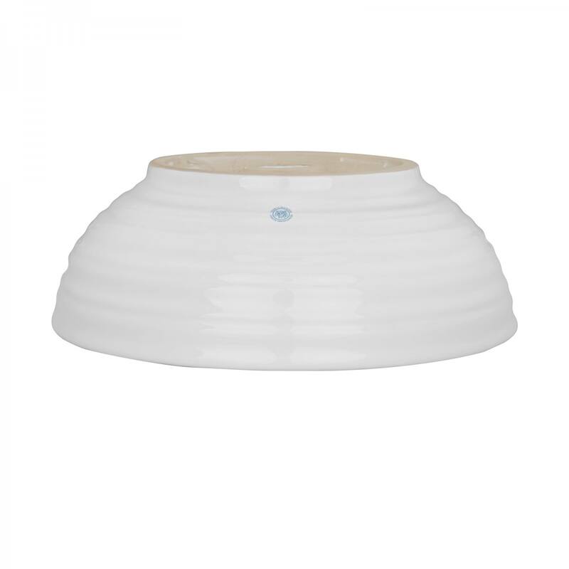 15.5" Round White Ceramic Bathroom Vessel Sink