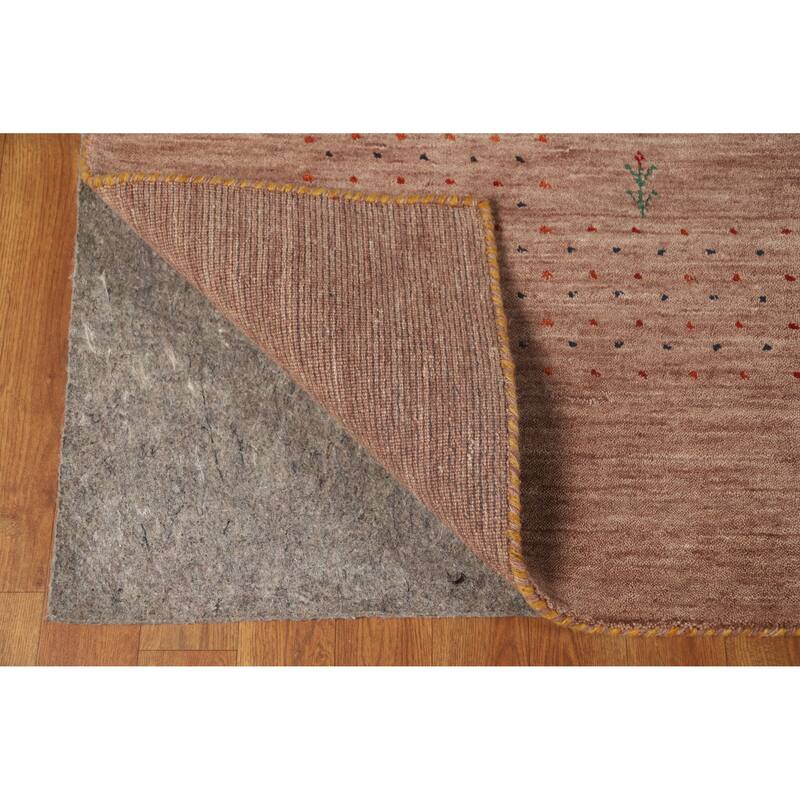 Hand Knotted Oriental 100% Wool Carpet Tribal Tribal Brown Gabbeh Area Rug - 9' 11'' X 8' 0''