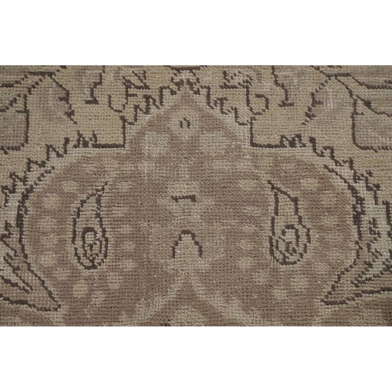 Hand Knotted Oriental 100% Wool Carpet Traditional Floral Beige & Ivories Tabriz Area Rug - 12' 7'' X 10' 2''