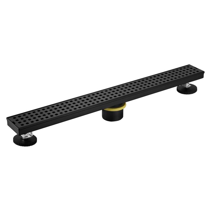 24 in. Stainless Steel Linear Shower Drain with Square Pattern Drain Cover