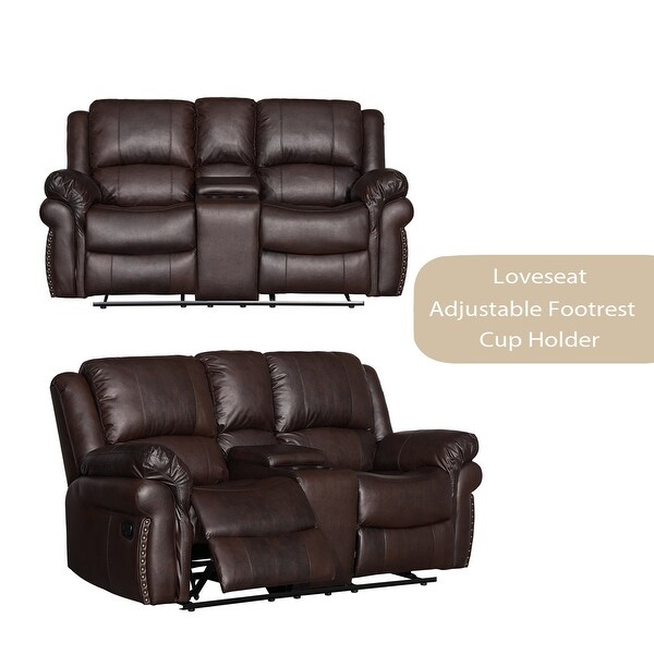 73.2'' Wide Modern Super Soft Vegan Leather Manual Reclining