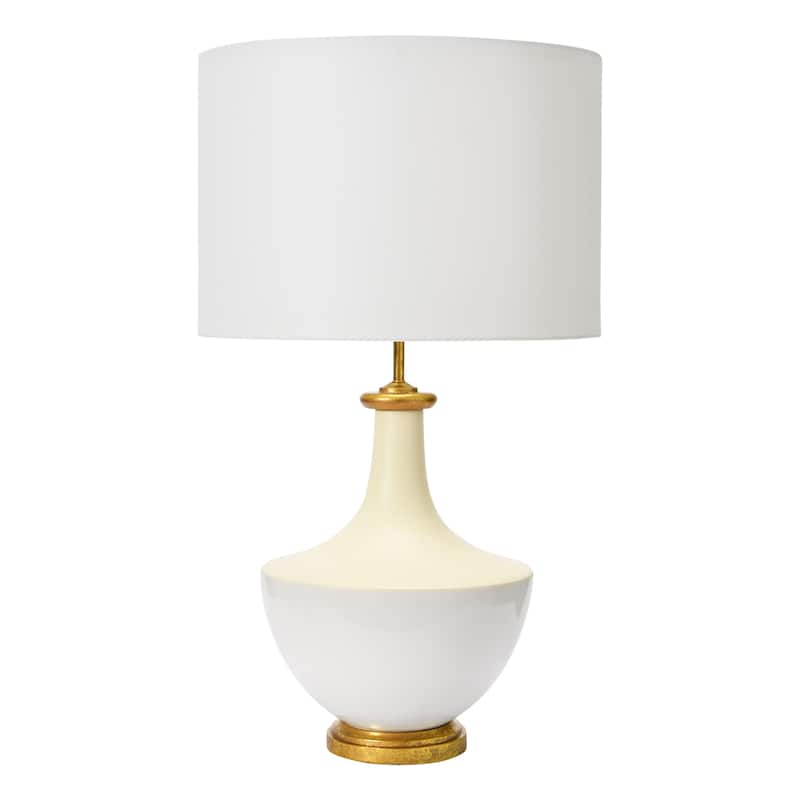 Ceramic Table Lamp with Linen Shade - Cream