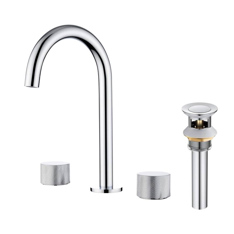 Circular X 8" Bathroom Sink Widespread Faucet with Drain Assembly
