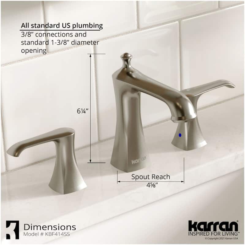 Karran USA KBF414 Woodburn 1.2 GPM Widespread Bathroom Faucet with