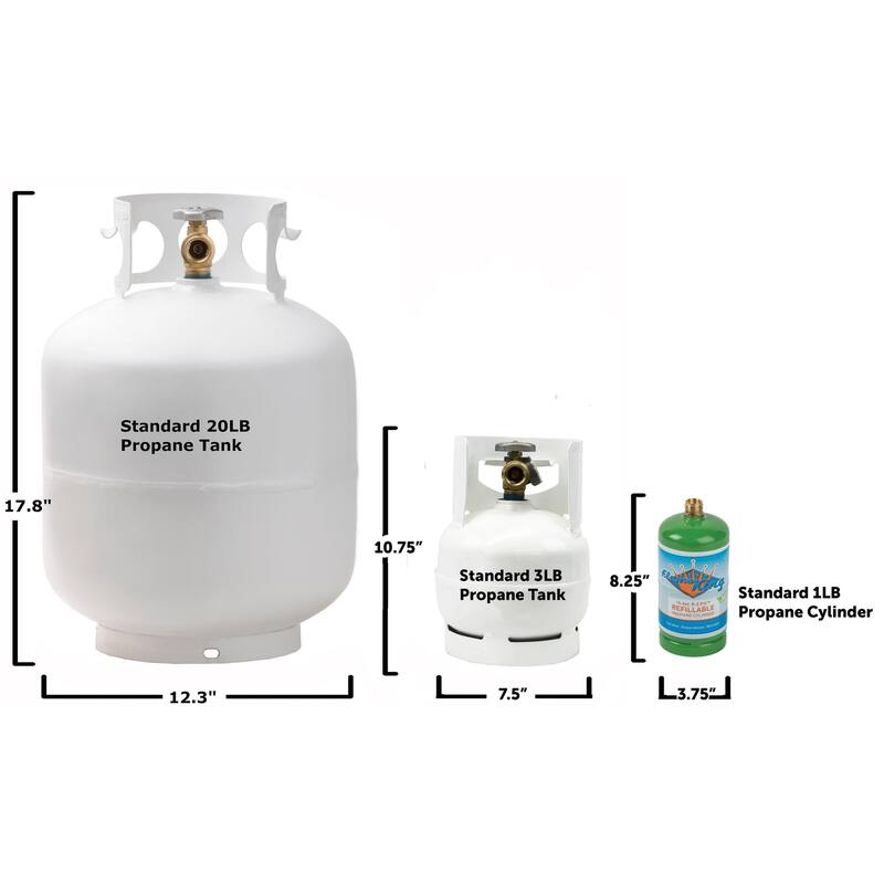 Flame King 3LB Steel Propane LP Tank Cylinder with Gauge & OPD Valves
