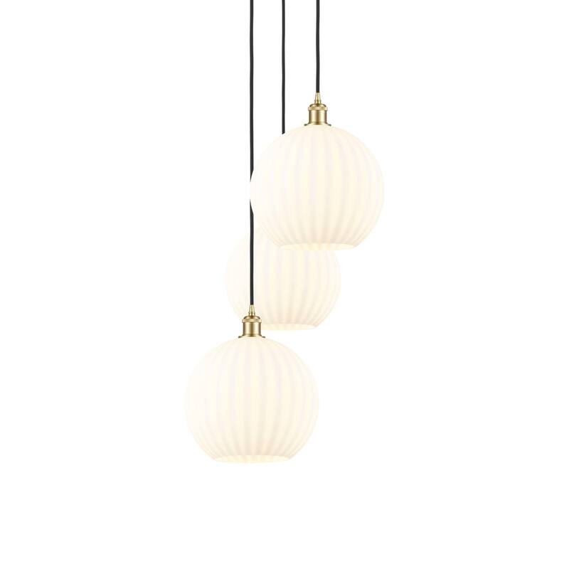 Innovations Lighting 113B-3P-39-19 White Venetian Pendant White - Satin Gold