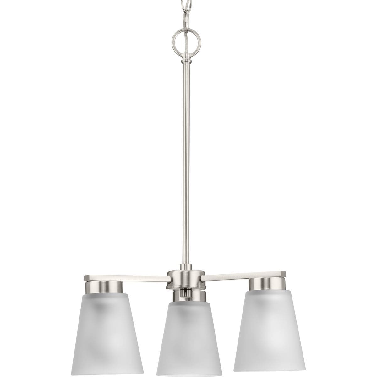 Progress Lighting Tanner Collection Three-Light Brushed Nickel Transitional Chandelier - 16.62 in x 16.62 in x 21.5 in