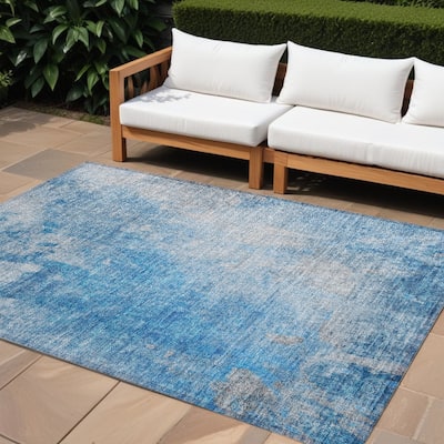 Alto Contemporary Abstract Weather Resistant Timeless Fusion Outdoor Rug