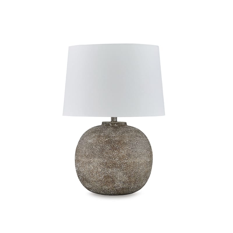 Signature Design by Ashley Neavesboro Antique Brown/White Table Lamp - 17.5" W x 17.5" D x 23.5" H