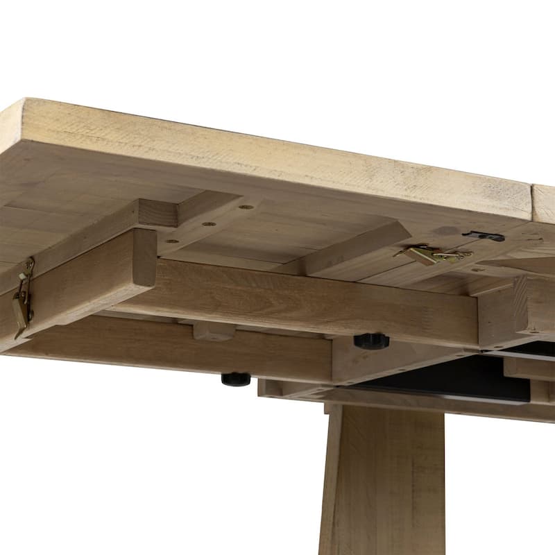 Poly & Bark Combe Solid Pine Wood Extension Dining Table (82.5" - 122")