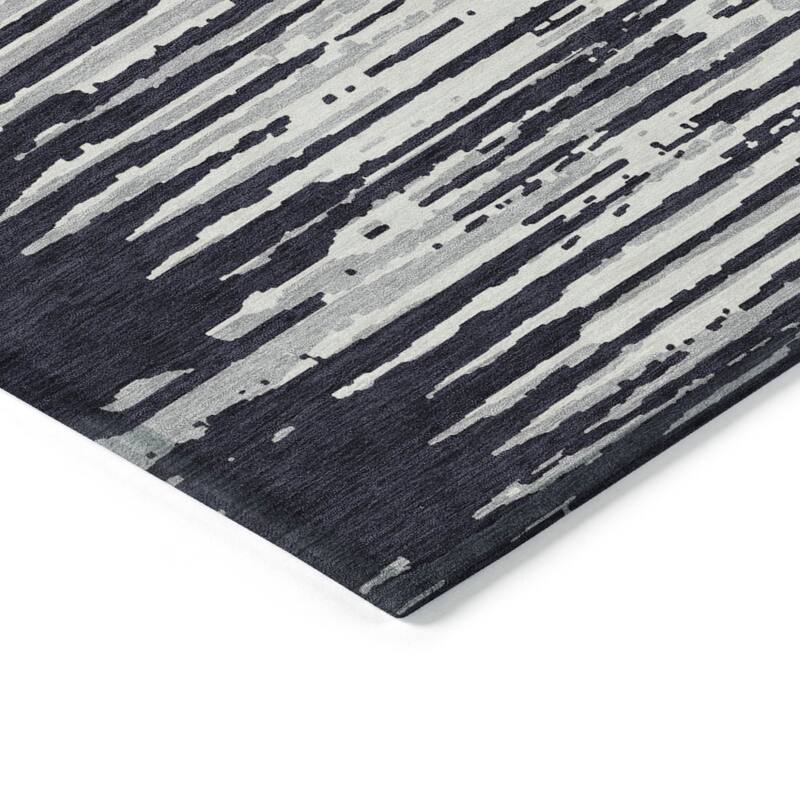 HomeRoots Striped Transitional Rectangle Outdoor Rug